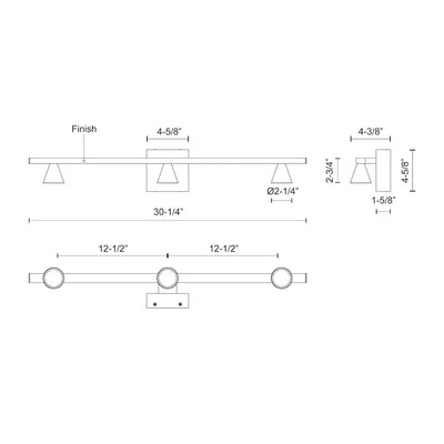 Dune 31-in Aluminum Vanity Light