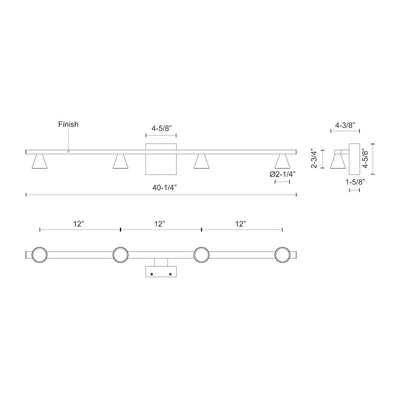 Dune 41-in Aluminum Vanity Light