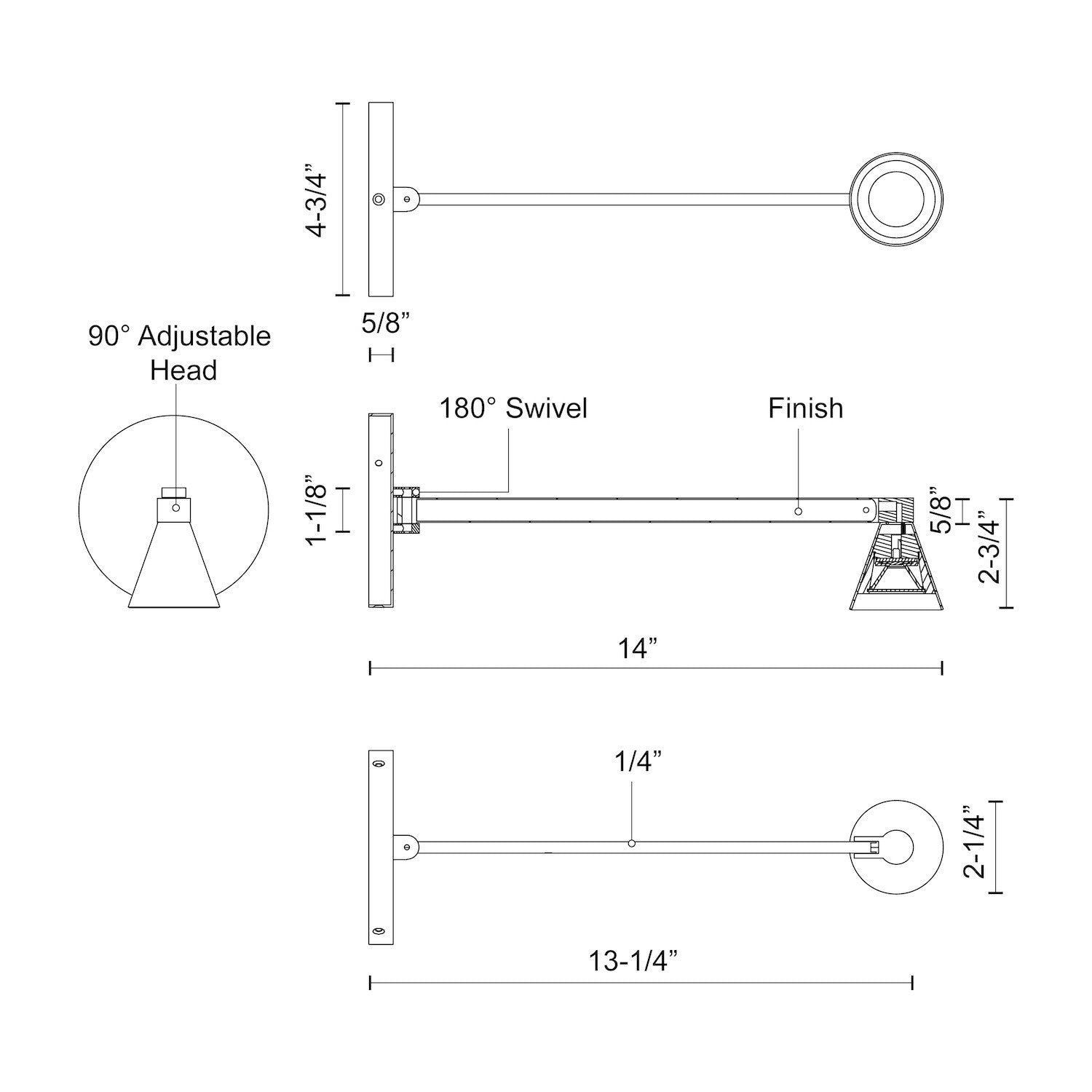 Dune 14-in Aluminum Steel Wall Sconce