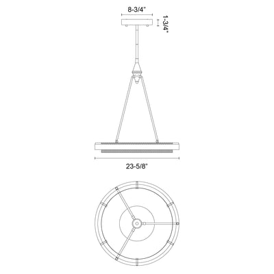 Duo 24-in Steel Pendant