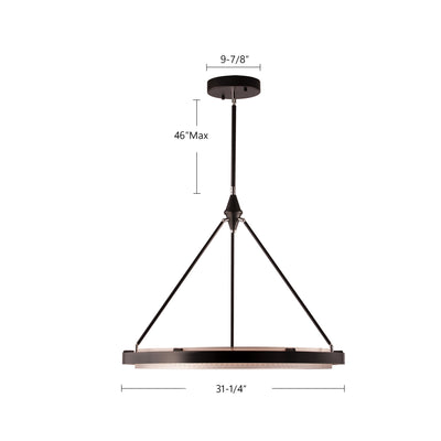 Duo 32-in Steel Pendant