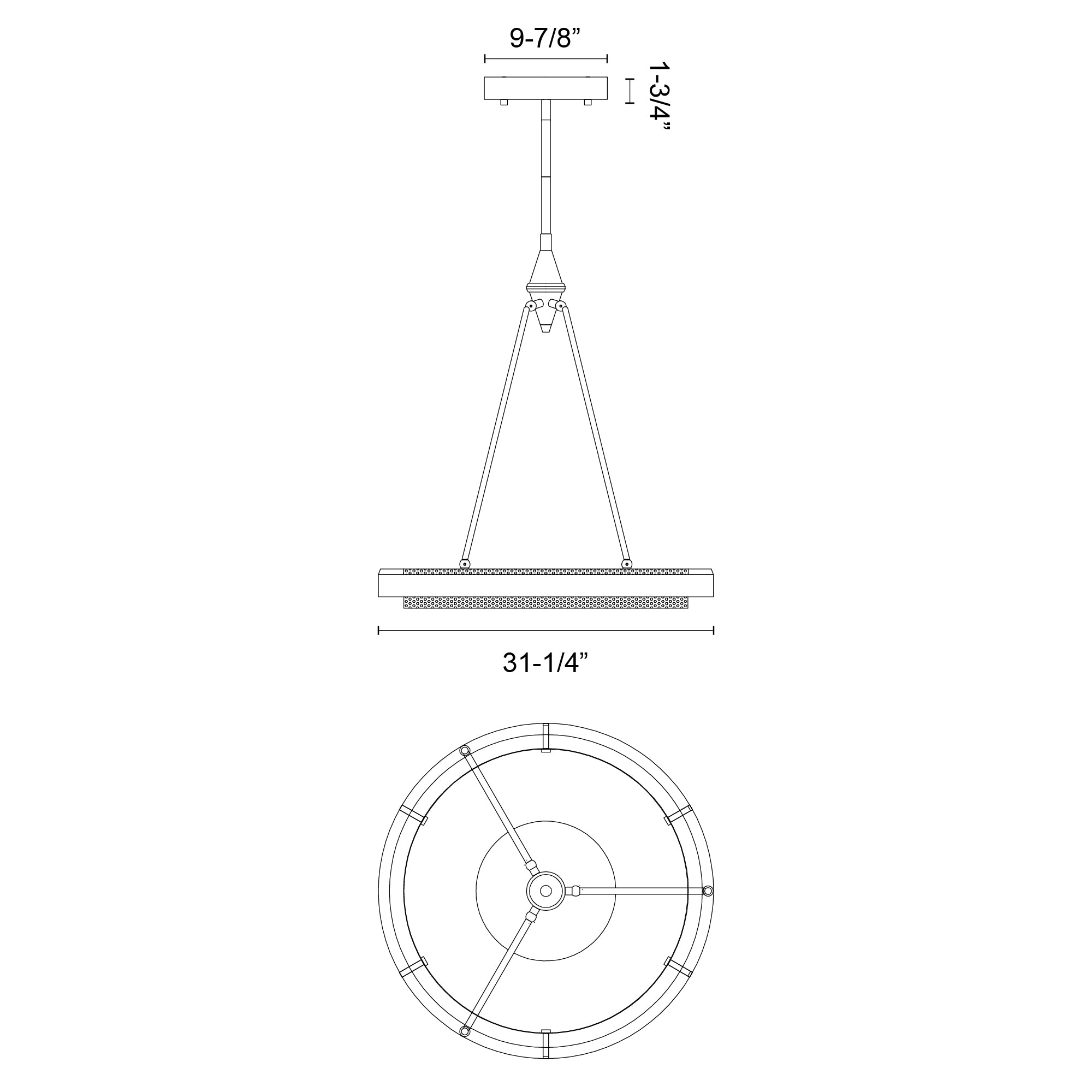 Duo 32-in Steel Pendant
