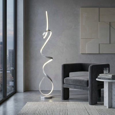 Amsterdam LED Floor Lamp Silver 63 Inch – Dimmable