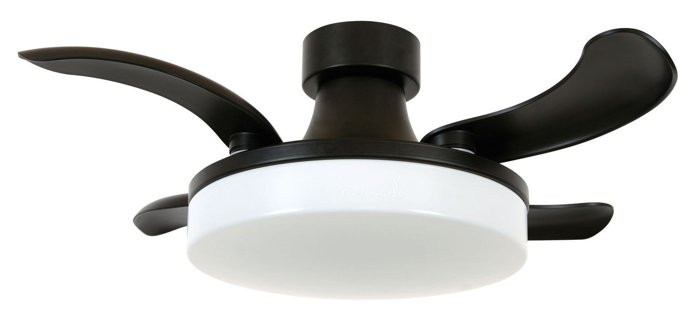 36 Inch Matte Black Retractable Blade Ceiling Fan