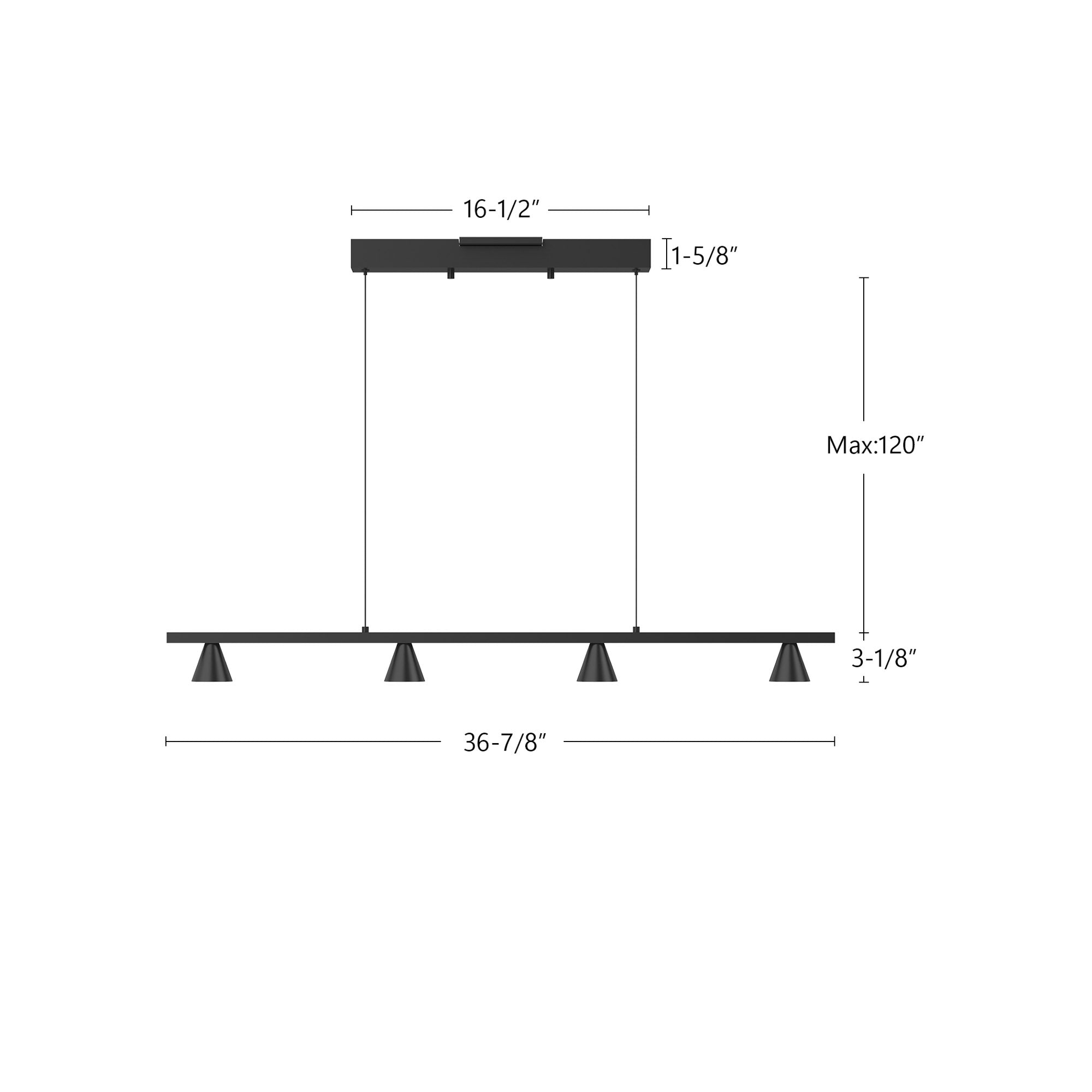 Dune 37-in Aluminum Linear Pendant