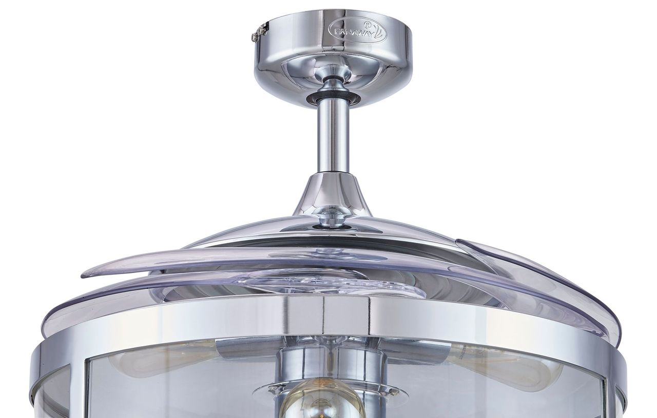 Classic 48 Inch 3 Light Chrome Fan with Retractable Blades