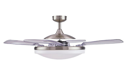 EVO2 48 Inch 3 Light Chrome Fan with Retractable Blades