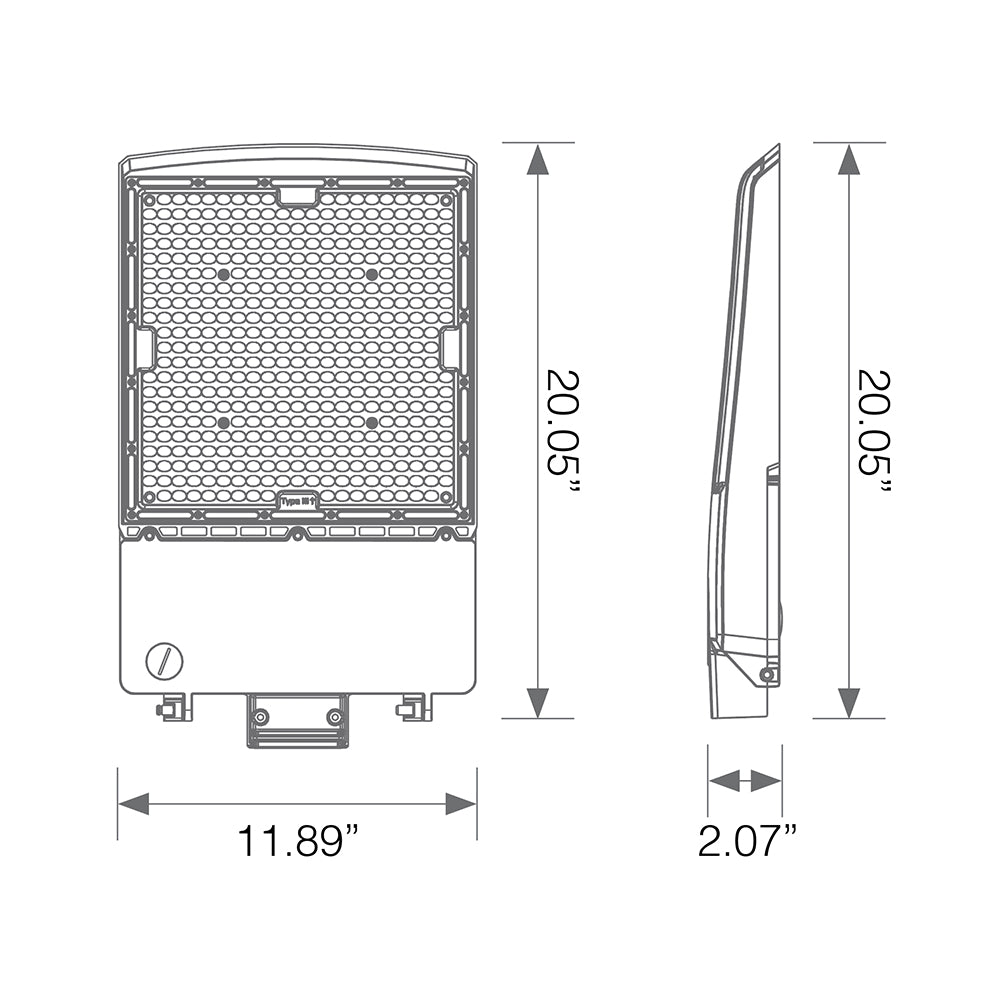 Commercial LED 300W Area Light 3 Color & 3 Wattage Selectable Type III High Voltage