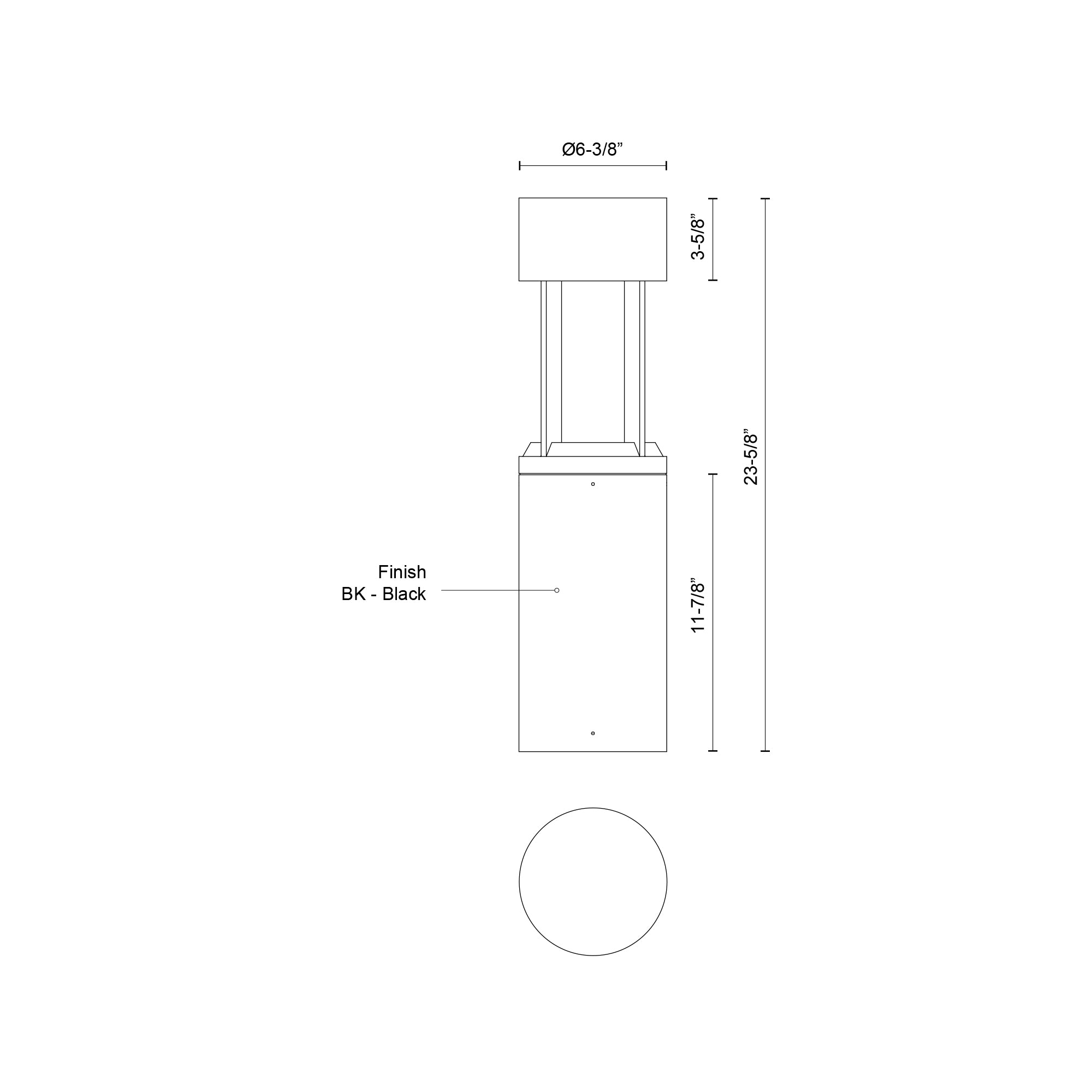 Novato 24-in Aluminum Exterior Bollard Light