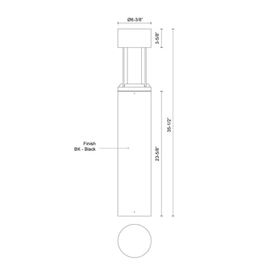 Novato 36-in Aluminum Exterior Bollard Light