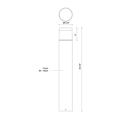 Hanover 40-in Aluminum Exterior Bollard Light