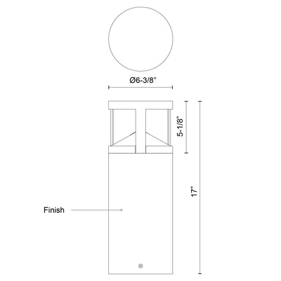 Glen 17-in Aluminum Exterior Bollard Light