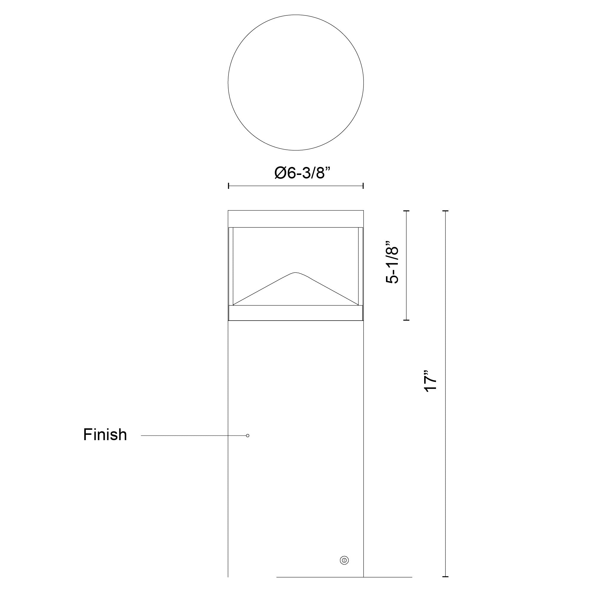 Dover 17-in Aluminum Exterior Bollard Light