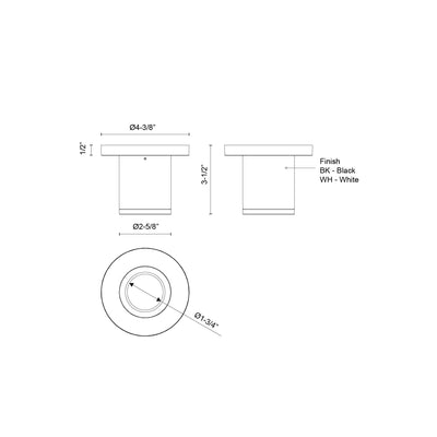 Nordic 3-in (2-in Dia.) Aluminum Outdoor Flush Mount