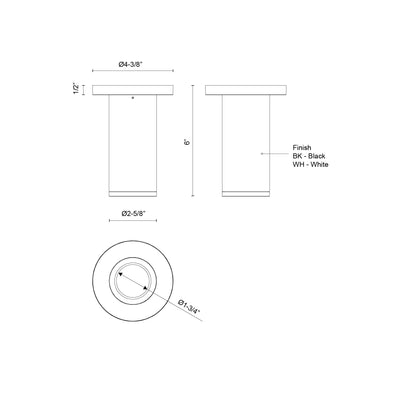 Nordic 6-in (2-in Dia.) Aluminum Outdoor Flush Mount