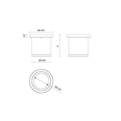 Nordic 4-in (3-in Dia.) Aluminum Outdoor Flush Mount