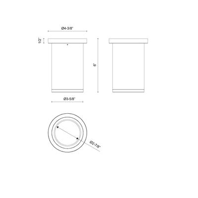 Nordic 6-in (3-in Dia.) Aluminum Outdoor Flush Mount