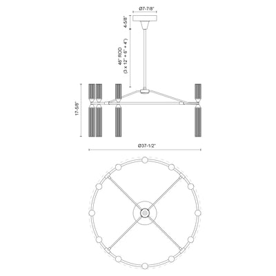 Edwin 38-in Steel Chandelier