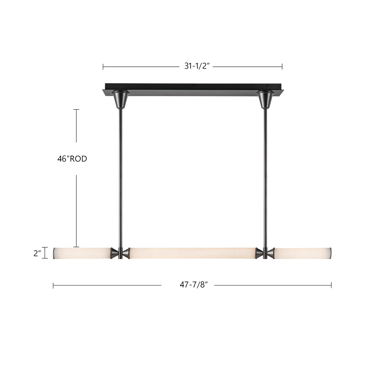 Edwin 48-in Steel Linear Pendant