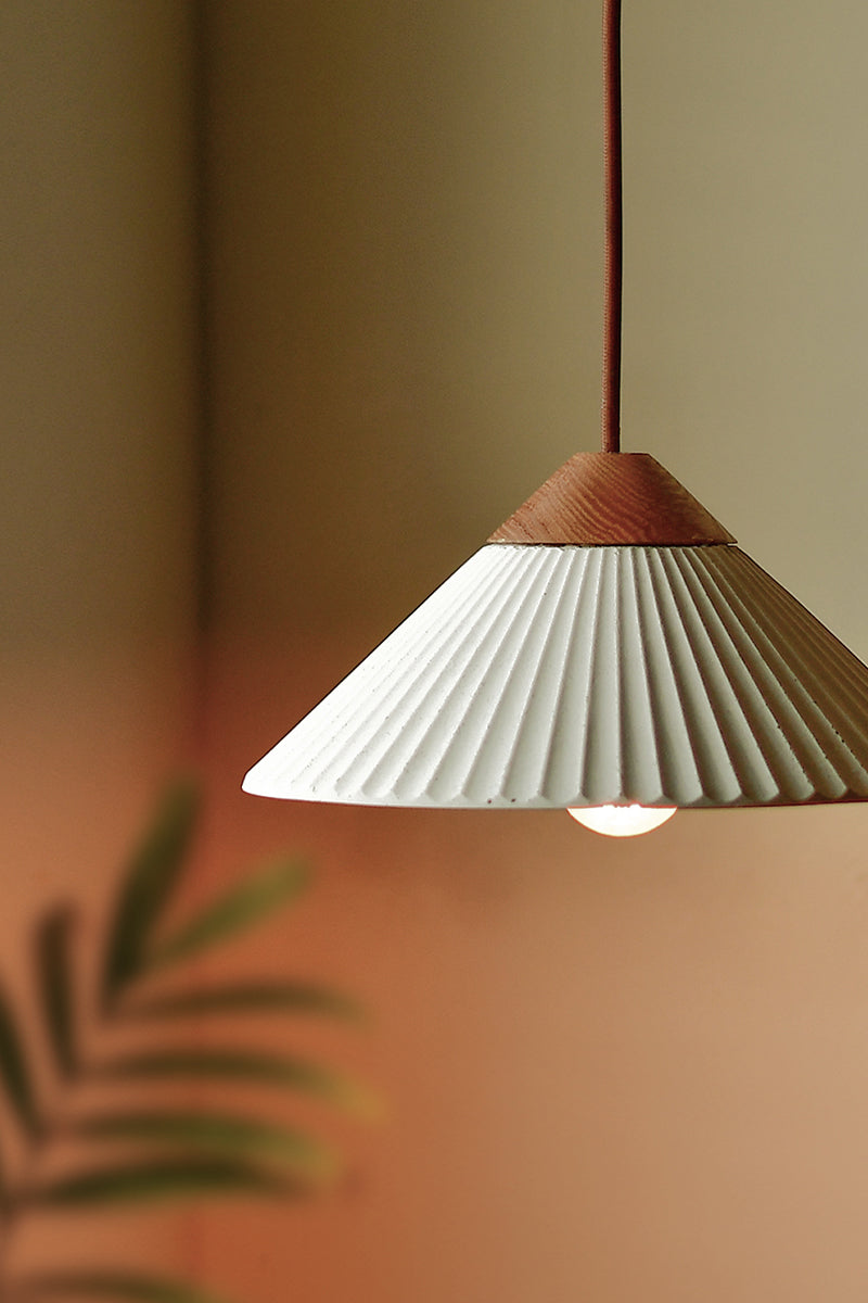 Artisan Concrete Summit Mountain Pendant Light Fixture Cream White