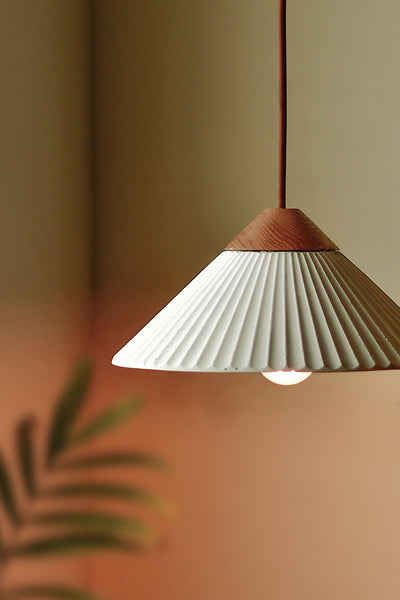 Artisan Concrete Summit Mountain Pendant Light Fixture Cream White