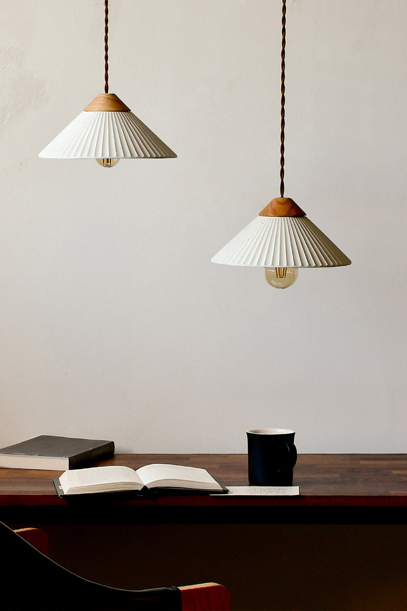 Artisan Concrete Summit Mountain Pendant Light Fixture Cream White