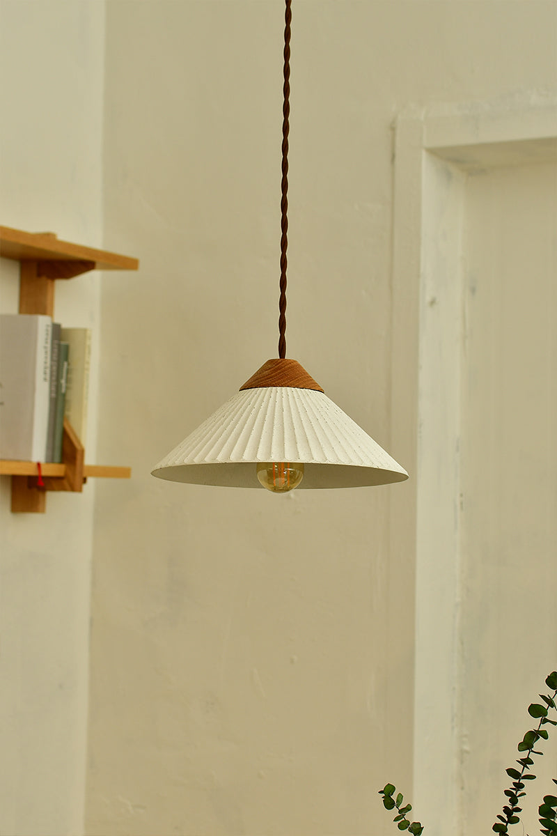 Artisan Concrete Summit Mountain Pendant Light Fixture Cream White