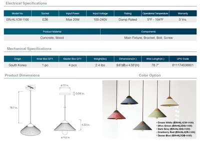 Artisan Concrete Summit Mountain Pendant Light Fixture Cream White