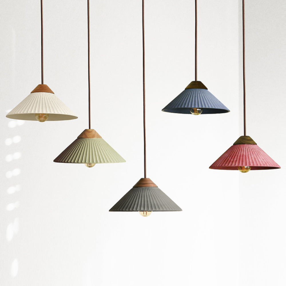 Artisan Concrete Summit Mountain Pendant Light Fixture Olive Green