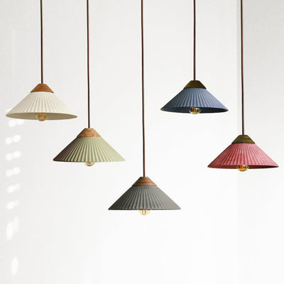 Artisan Concrete Summit Mountain Pendant Light Fixture Olive Green