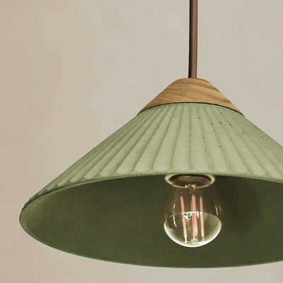 Artisan Concrete Summit Mountain Pendant Light Fixture Olive Green