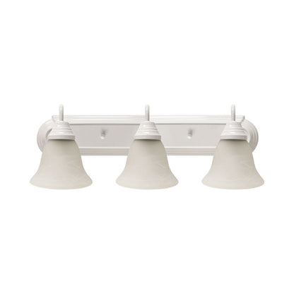 Vanity Light 27W Dimmable 2700K White with Etched Glass