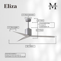 56-Inch Eliza 3-Blade Ceiling Fan Without Light Kit