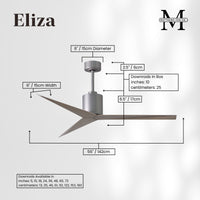 56-Inch Eliza 3-Blade Ceiling Fan Without Light Kit