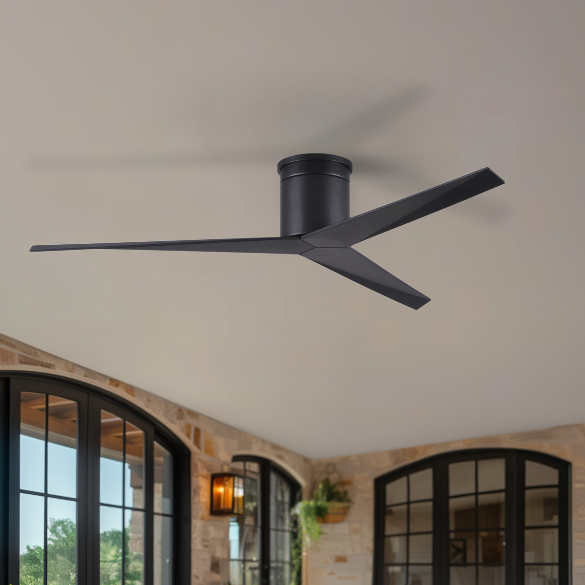 56-Inch Hugger Eliza 3-Blade Flush Mount Ceiling Fan Without Light Kit