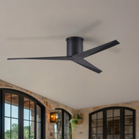 56-Inch Hugger Eliza 3-Blade Flush Mount Ceiling Fan Without Light Kit