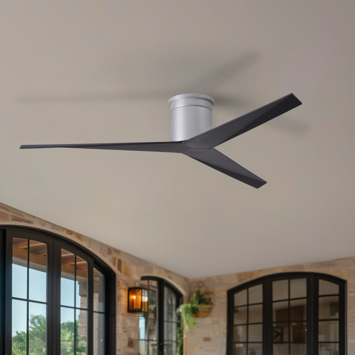 56-Inch Hugger Eliza 3-Blade Flush Mount Ceiling Fan Without Light Kit