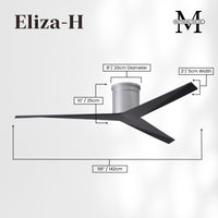 56-Inch Hugger Eliza 3-Blade Flush Mount Ceiling Fan Without Light Kit