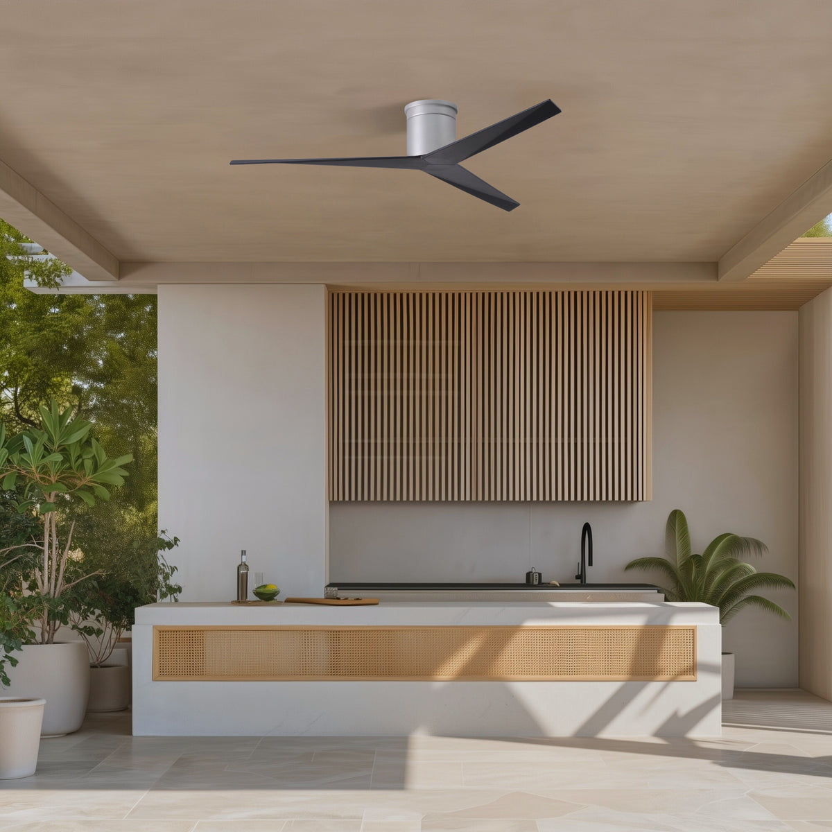 56-Inch Hugger Eliza 3-Blade Flush Mount Ceiling Fan Without Light Kit