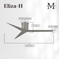 56-Inch Hugger Eliza 3-Blade Flush Mount Ceiling Fan Without Light Kit
