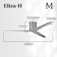 56-Inch Hugger Eliza 3-Blade Flush Mount Ceiling Fan Without Light Kit