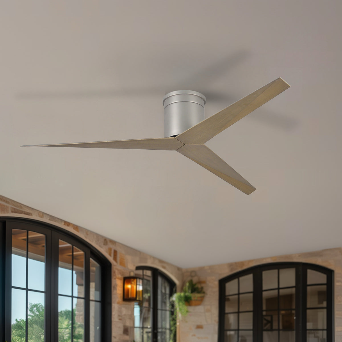 56-Inch Hugger Eliza 3-Blade Flush Mount Ceiling Fan Without Light Kit