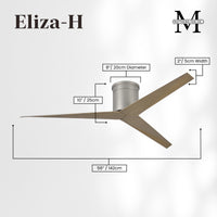 56-Inch Hugger Eliza 3-Blade Flush Mount Ceiling Fan Without Light Kit