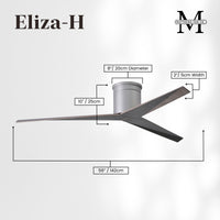 56-Inch Hugger Eliza 3-Blade Flush Mount Ceiling Fan Without Light Kit
