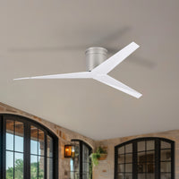 56-Inch Hugger Eliza 3-Blade Flush Mount Ceiling Fan Without Light Kit