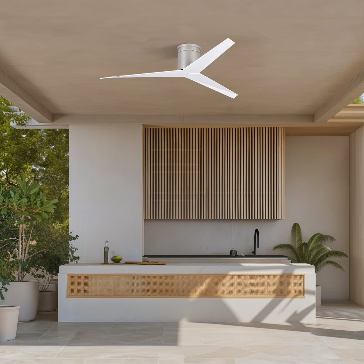 56-Inch Hugger Eliza 3-Blade Flush Mount Ceiling Fan Without Light Kit