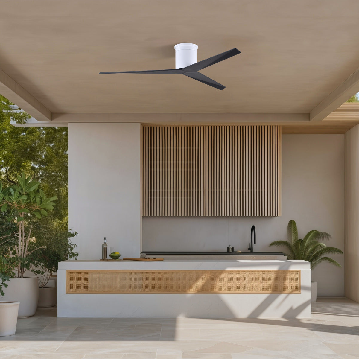 56-Inch Hugger Eliza 3-Blade Flush Mount Ceiling Fan Without Light Kit