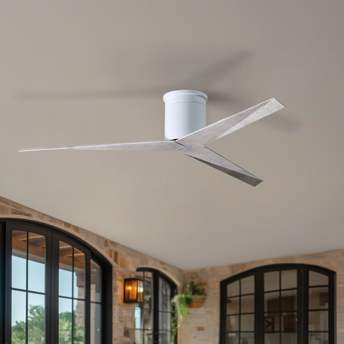 56-Inch Hugger Eliza 3-Blade Flush Mount Ceiling Fan Without Light Kit