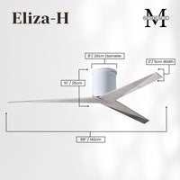 56-Inch Hugger Eliza 3-Blade Flush Mount Ceiling Fan Without Light Kit