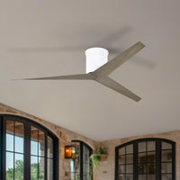 56-Inch Hugger Eliza 3-Blade Flush Mount Ceiling Fan Without Light Kit